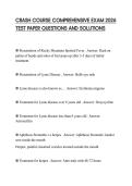 CRASH COURSE COMPREHENSIVE EXAM 2026 TEST PAPER QUESTIONS AND SOLUTIONS