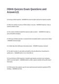 OSHA Quizzes Exam Questions and Answers