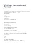 OSHA Safety Exam Questions and Answers