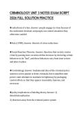 CRIMINOLOGY UNIT 3 NOTES EXAM SCRIPT 2026 FULL SOLUTION PRACTICE