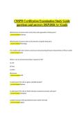 CBSPD Certification Examination Prep &ndash; Verified Practice Questions & Answers 2025&sol;2026 &lpar;A&plus; Grade Edition&rpar;