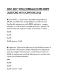 CSUF ACCT 201A &lpar;HOFFMAN&rpar; EXAM SCRIPT QUESTIONS WITH SOLUTIONS 2026