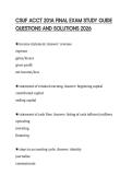 CSUF ACCT 201A FINAL EXAM STUDY GUIDE QUESTIONS AND SOLUTIONS 2026