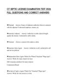 CT SEPTIC LICENSE EXAMINATION TEST 2026 FULL QUESTIONS AND CORRECT ANSWERS