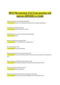 HESI Pharmacology Exit Exam &ndash; 2025&sol;2026 &ndash; Practice Questions and Verified Answers