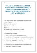 CVA LEVEL 1 ACTUAL EXAM PREP 2026 ALL QUESTIONS AND CORRECT DETAILED ANSWERS ALREADY A GRADED WITH EXPERT FEEDBACK &vert; NEW AND REVISED