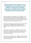 CHARLESTON TOUR GUIDE ACTUAL EXAM PREP 2026 QUESTIONS AND CORRECT DETAILED ANSWERS ALREADY A GRADED WITH EXPERT FEEDBACK &vert;NEW AND REVISED