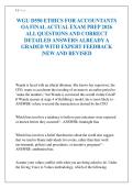WGU D550 ETHICS FOR ACCOUNTANTS OA FINAL ACTUAL EXAM PREP 2026 ALL QUESTIONS AND CORRECT DETAILED ANSWERS ALREADY A GRADED WITH EXPERT FEEDBACK &vert;NEW AND REVISED