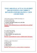 TAM CARD FINAL ACTUAL EXAM PREP 2026 QUESTIONS AND CORRECT DETAILED ANSWERS &vert;RATED A&plus; &vert;NEW AND REVISED