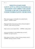 NRFSP WALMART FOOD SAFETY ACTUAL FINAL EXAM 2026 ALL QUESTIONS AND CORRECT DETAILED ANSWERS ALREADY A GRADED WITH EXPERT FEEDBACK&vert;NEW AND REVISED