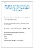 IBEC FINAL ACTUAL EXAM PREP 2026 QUESTIONS AND CORRECT DETAILED ANSWERS &vert;ALREADY A GRADED &vert;NEW AND REVISED