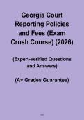 Georgia Court Reporting Policies & Fees &vert; Exam Crush Course 2026 PDF &vert; Certification Prep