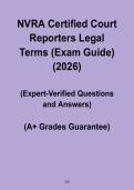 NVRA Certified Court Reporters Legal Terms &vert; Exam Guide PDF &vert; 2026 Certification Prep