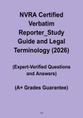 NVRA Certified Verbatim Reporter &vert; Study Guide & Legal Terminology PDF &vert; 2026 Exam Prep