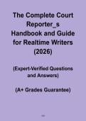 The Complete Court Reporter&rsquo;s Handbook & Guide &vert; Realtime Writers 2026 PDF &vert; Exam Prep