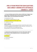 APEA 3P Exam Predictor Test Bank &vert; Latest Questions with Rationales &vert; Grade A&plus;
