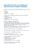 QMA PRACTICE TEST &num;2 LESSONS 8-11 QUESTIONS AND CORRECT ANSWERS
