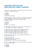 CCMA FINAL PRACTICE TEST QUESTIONS AND CORRECT ANSWERS
