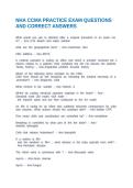 NHA CCMA PRACTICE EXAM QUESTIONS AND CORRECT ANSWERS