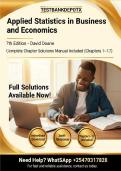 Title&colon; Applied Statistics in Business and Economics &ndash; 7th Edition &ndash; David Doane &ndash; Complete Chapter Solutions Manual &lpar;Ch 1&ndash;17&rpar;