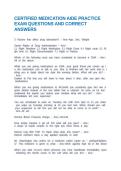 CERTIFIED MEDICATION AIDE PRACTICE EXAM QUESTIONS AND CORRECT ANSWERS