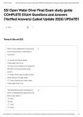 SSI Open Water Diver Final Exam study guide COMPLETE EXAM Questions and Answers &lpar;Verified Answers&rpar; &lpar;Latest Update 2026&rpar; UPDATE&excl;&excl;