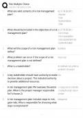Risk Management &sol; Multiple Choice Exam Prep 2025 &sol; Score 100&percnt; Study Guide & Test Bank &sol; Risk Assessment Review