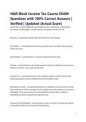 H&R Block Income Tax Course EXAM Questions with 100&percnt; Correct Answers &vert; Verified &vert; Updated &lpar;Actual Exam&rpar;