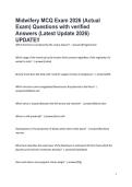 Midwifery MCQ Exam 2026 &lpar;Actual Exam&rpar; Questions with verified Answers &lpar;Latest Update 2026&rpar; UPDATE&excl;&excl;