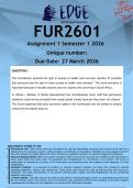 FUR2601 Assignment 1 &lpar;ANSWERS&rpar; Semester 1 2026 - DISTINCTION GUARANTEED