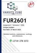 FUR2601 Assignment 1 &lpar;DETAILED ANSWERS Semester 1 2026 - DISTINCTION GUARANTEED