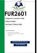 FUR2601 Assignment 1 &lpar;QUALITY ANSWERS&rpar; Semester 1 2026 