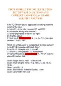 FDOT ASPHALT PAVING LEVEL 2 2026- 2027 NEWEST QUESTIONS AND CORRECT ANSWERS &vert; A&plus; GRADE VERIFIED ANSWERS