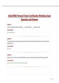 AAAI-ISMA Personal Trainer Certification Workshop Exam Questions and Answers