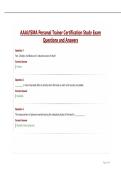 AAAI-ISMA Personal Trainer Certification Study Exam Questions and Answers