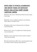 BATES GUIDE TO PHYSICAL EXAMINATION AND HISTORY TAKING 12TH EDITION BY BICKLEY 2026 ACTUAL SCRIPT SOLVED QUESTIONS VERIFIED