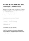 BIO 156 EXAM 1 PRACTICE 84 FINAL PAPER 2026 COMPLETE ANSWERS VERIFIED