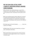 BIO 156 EXAM 2026 ACTUAL SCRIPT COMPLETE QUESTIONS DETAILED ANSWERS EXPERT REVIEWED