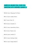 AMERICAN AIRLINES FINAL PAPER 2026 QUESTIONS WITH ANSWERS GRADED A&plus;