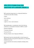 APEA PSYCH PHARM EXAM 2026 QUESTIONS WITH ANSWERS GRADED A&plus;
