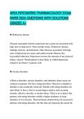 APEA PSYCHIATRIC PHARMACOLOGY EXAM PAPER 2026 QUESTIONS WITH SOLUTIONS GRADED A&plus;