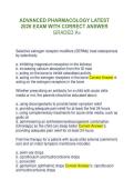 ADVANCED PHARMACOLOGY LATEST 2026 EXAM WITH CORRECT ANSWER GRADED A&plus;