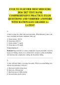 EVOLVE ELSEVIER HESI MED SURG  2026&sol; 2027 TEST BANK  COMPREHENSIVE PRACTICE EXAM  QUESTIONS AND VERIFIED ANSWERS  WITH RATIONALES GRADED A&plus;  LATEST