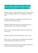 ARTHREX SPORTS IOT EXAM SCRIPT 2026 QUESTIONS WITH ANSWERS GRADED A&plus;