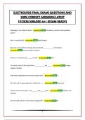 ELECTROLYSIS FINAL EXAM&vert;QUESTIONS AND 100&percnt; CORRECT ANSWERS&vert;LATEST &excl;&excl;&excl;&excl;2026&vert;GRADED A&plus;&vert; &lpar;EXAM READY&rpar;