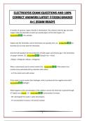 ELECTROLYSIS EXAM&vert;QUESTIONS AND 100&percnt; CORRECT ANSWERS&vert;LATEST &excl;&excl;&excl;&excl;2026&vert;GRADED A&plus;&vert; &lpar;EXAM READY&rpar;