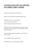 CTCM FINAL EXAM SCRIPT 2026 QUESTIONS WITH VERIFIED CORRECT ANSWERS