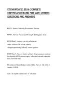 CTCM UPDATED 2026 COMPLETE CERTIFICATION EXAM PREP WITH VERIFIED QUESTIONS AND ANSWERS