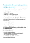 Fundamentals ATI exam review questions with correct answers 