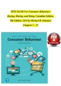 TEST BANK For Consumer Behaviour&colon; Buying&comma; Having&comma; and Being&comma; Canadian Edition&comma; 9th Edition&comma; 2024 by Michael R&period; Solomon Chapters 1 - 15